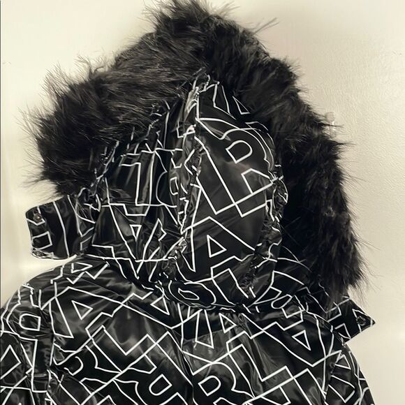 Karl Lagerfeld logo Black and White Puffer Jacket with omen size M - Picture 8 of 10